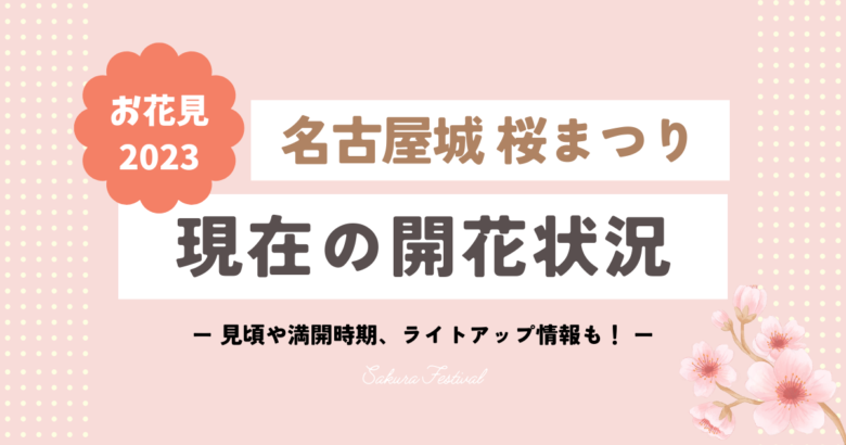 名古屋城 桜まつり 2023 現在の開花状況